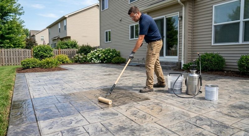 Stamped Concrete Sealing in Renton, WA